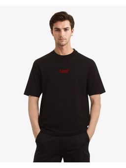 Rare Rabbit - Lea Black Plain Oversized Fit T-Shirt