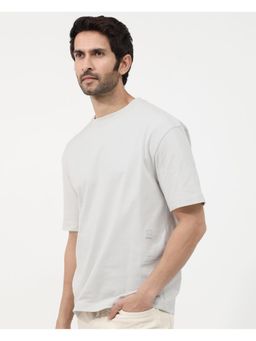 Rare Rabbit - Lee Light Grey Graphic Print Oversized Fit T-Shirt