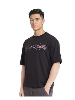 Rare Rabbit - Lop Black Graphic Print Boxy Fit T-Shirt