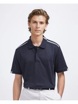 Rare Rabbit - Loui Black Stripes Regular Fit Polo T-Shirt