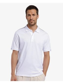 Rare Rabbit - Loui Off White Stripes Regular Fit Polo T-Shirt