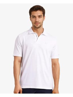 Rare Rabbit - Lov White Embroidered Regular Fit Polo T-Shirt