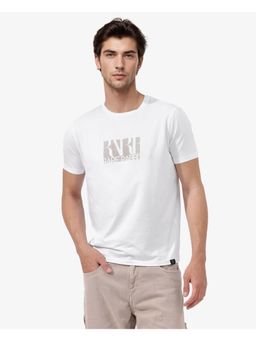 Rare Rabbit - Luno White Graphic Print Regular Fit T-Shirt