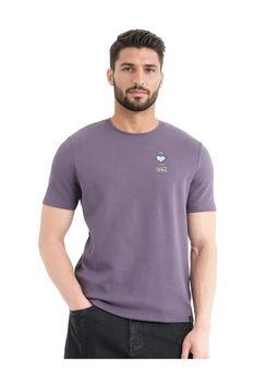 Rare Rabbit - Luxa Pastel Purple Graphic Print Regular Fit T-Shirt