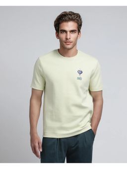 Rare Rabbit - Luxa Pastel Yellow Graphic Print Regular Fit T-Shirt