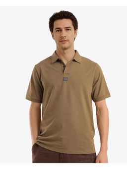 Rare Rabbit - Mabe Light Green Plain Regular Fit Polo T-Shirt