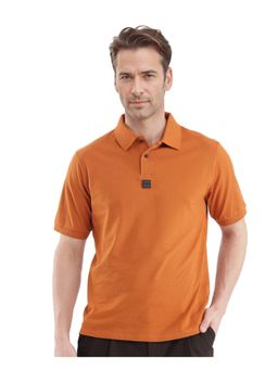 Rare Rabbit - Mabe Orange Plain Regular Fit Polo T-Shirt