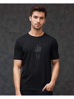 Rare Rabbit - Maisel Black Graphic Print Regular Fit T-Shirt