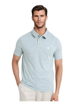 Rare Rabbit - Maq Light Blue Plain Regular Fit Polo T-Shirt