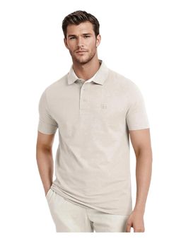 Rare Rabbit - Maq Beige Plain Regular Fit Polo T-Shirt