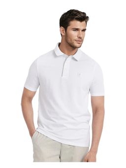 Rare Rabbit - Maq White Plain Regular Fit Polo T-Shirt