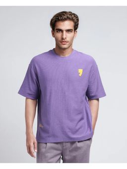 Rare Rabbit - Marsa Purple Graphic Print Oversized Fit T-Shirt