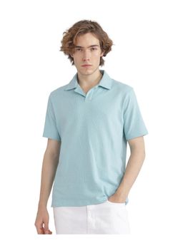 Rare Rabbit - Merko Turquoise Plain Regular Fit Polo T-Shirt