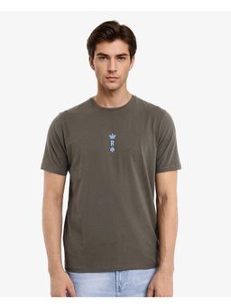 Rare Rabbit - Miam Olive Graphic Print Regular Fit T-Shirt