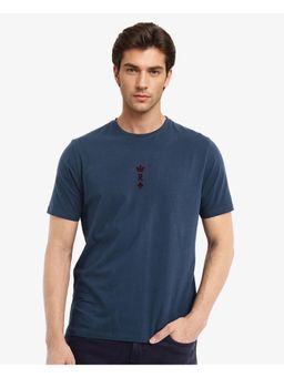 Rare Rabbit - Miam Petrol Graphic Print Regular Fit T-Shirt