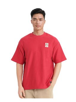 Rare Rabbit - Molo Red Graphic Print Oversized Fit T-Shirt