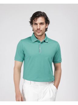 Rare Rabbit - Mor Light Green Plain Regular Fit Polo T-Shirt
