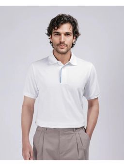 Rare Rabbit - Mor White Plain Regular Fit Polo T-Shirt
