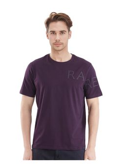 Rare Rabbit - Neilo-1 Dark Purple Embellished Regular Fit T-Shirt