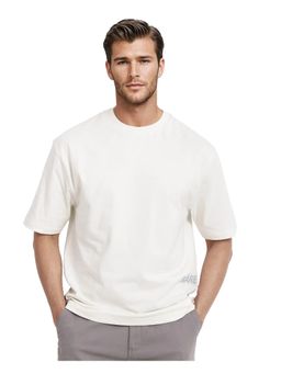 Rare Rabbit - Nobs Off White Graphic Print Oversized Fit T-Shirt