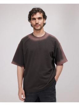 Rare Rabbit - Oako Dark Brown HD Print Oversized Fit T-Shirt