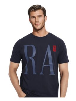 Rare Rabbit - Olivo Navy Blue Graphic Print Regular Fit T-Shirt