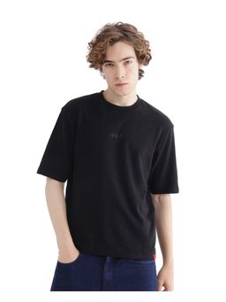 Rare Rabbit - Oxi Black Textured Boxy Fit T-Shirt