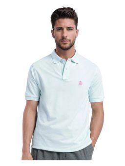 Rare Rabbit - Pare 1 Light Blue Plain Regular Fit Polo T-Shirt
