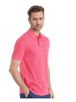 Rare Rabbit - Pare 1 Pink Plain Regular Fit Polo T-Shirt