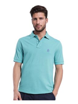 Rare Rabbit - Pare 1 Turquoise Plain Regular Fit Polo T-Shirt