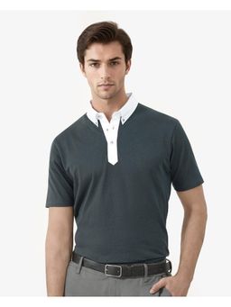 Rare Rabbit - Parma 2 Petrol Plain Regular Fit Polo T-Shirt