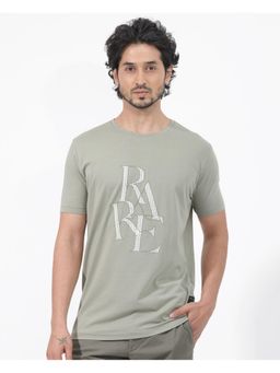 Rare Rabbit - Perrin Dusky Green Graphic Print Regular Fit T-Shirt