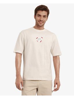 Rare Rabbit - Peta Off White Floral Print Oversized Fit T-Shirt