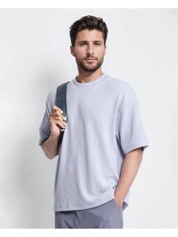 Rare Rabbit - Phix Dusky Purple Textured Oversized Fit T-Shirt