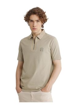 Rare Rabbit - Presto Pastel Green Embroidered Regular Fit Polo T-Shirt