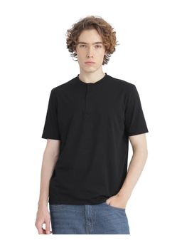 Rare Rabbit - Purt Black Plain Regular Fit T-Shirt