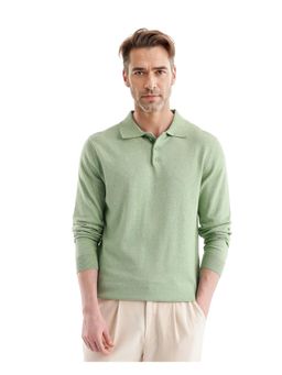 Rare Rabbit - Pyer Light Green Plain Regular Fit Polo T-Shirt