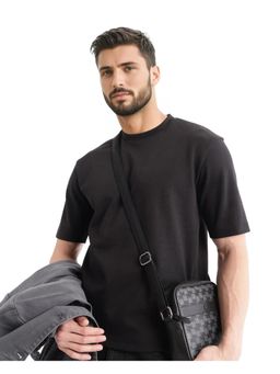 Rare Rabbit - Qlot Black Plain Oversized Fit T-Shirt