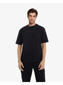 Rare Rabbit - Rabb Black Graphic Print Oversized Fit T-Shirt