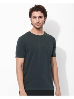 Rare Rabbit - Rabbit-Inf Dark Green Plain Regular Fit T-Shirt