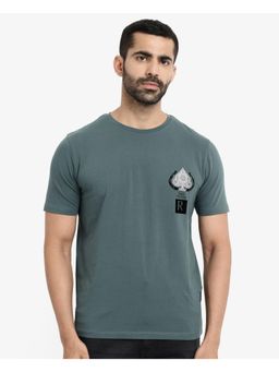 Rare Rabbit - Rabo Teal Graphic Print Regular Fit T-Shirt