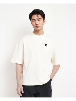 Rare Rabbit - Rano Off White Graphic Print Oversized Fit T-Shirt