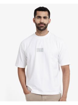 Rare Rabbit - Reborn-T White Graphic Print Oversized Fit T-Shirt