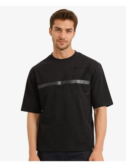 Rare Rabbit - Reis Black Graphic Print Oversized Fit T-Shirt