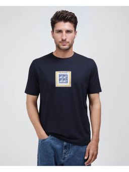 Rare Rabbit - Rek Navy Blue Graphic Print Regular Fit T-Shirt