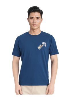 Rare Rabbit - Reko Teal Graphic Print Regular Fit T-Shirt