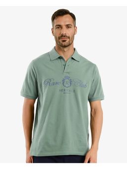 Rare Rabbit - Rem Green Graphic Print Regular Fit Polo T-Shirt