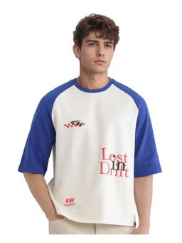 Rare Rabbit - Reva Off White HD Print Oversized Fit T-Shirt