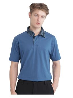 Rare Rabbit - Ringer 25 Blue Plain Regular Fit Polo T-Shirt