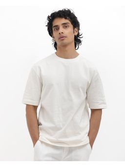 Rare Rabbit - River Off White Graphic Print Oversized Fit T-Shirt